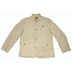 Enzo Tovare Italy SAHARA Raincoat Khaki Full Zipper Button Snaps Size Large